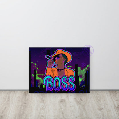 Clean framed view of Boss Energy art size against the wall