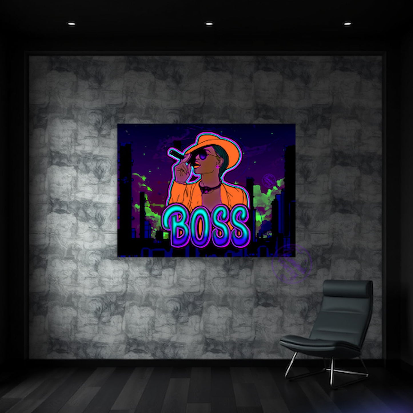 Boss Energy art with bold grey décor