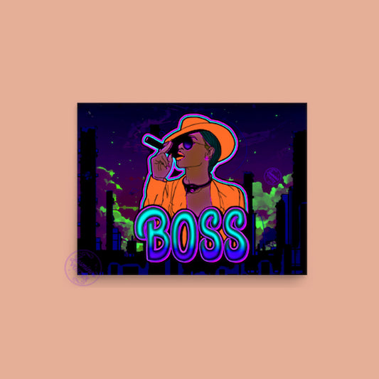 Clean front view of Boss Energy art